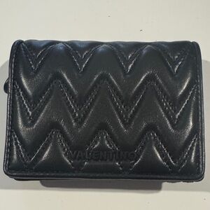 Valentino Black Zigzag Quilted Wallet